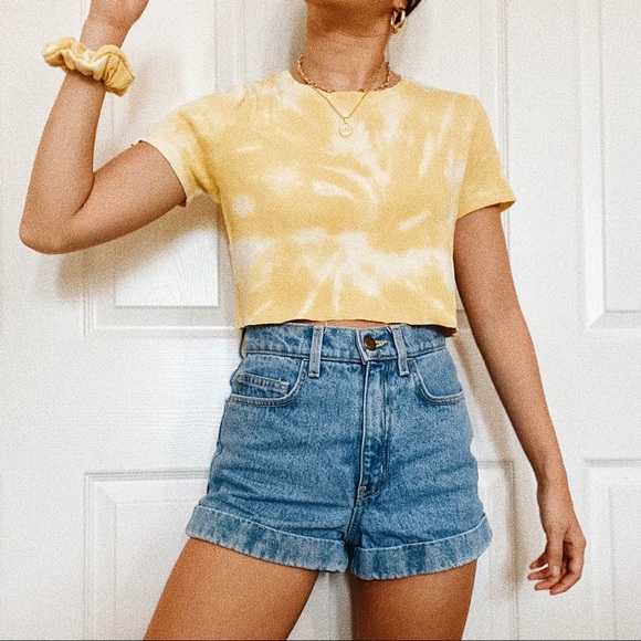 G.H. Bass & Co. Tops - Reworked Yellow Tee + Scrunchie
